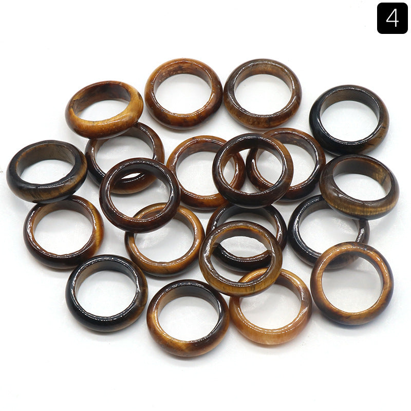 Tiger eye agate running rings, warm brown and honey-gold translucent bands