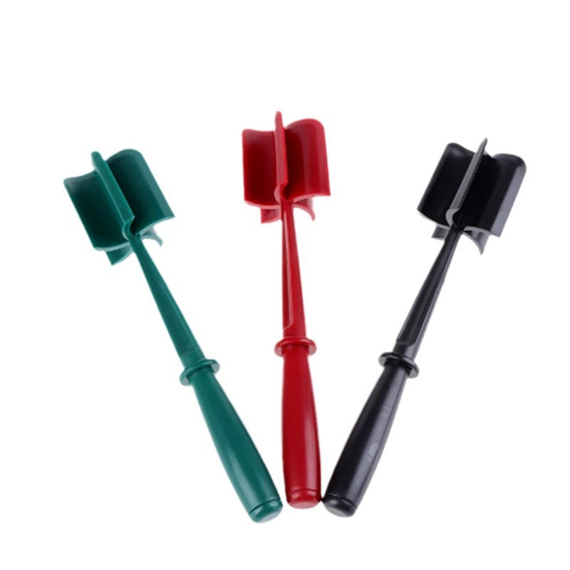 Meat Masher & Mixing Stick color set: green, red, and black mash heads