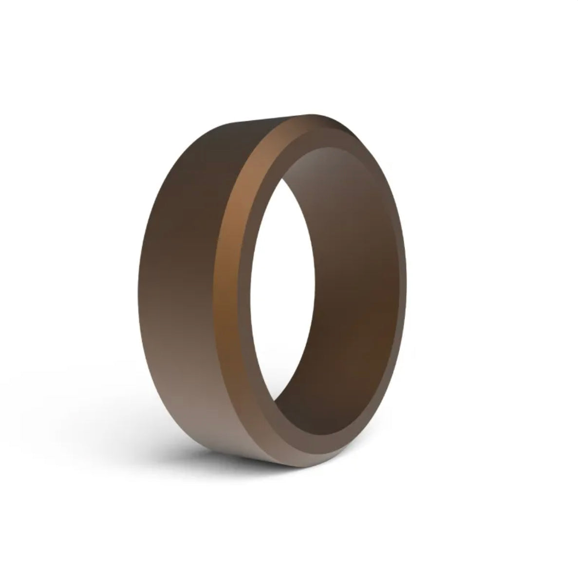 Men’s outdoor sports ring in bronze-toned stainless steel, comfort fit band