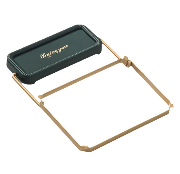 Dark teal mat sink strainer rack with gold frame and rectangular drain tray