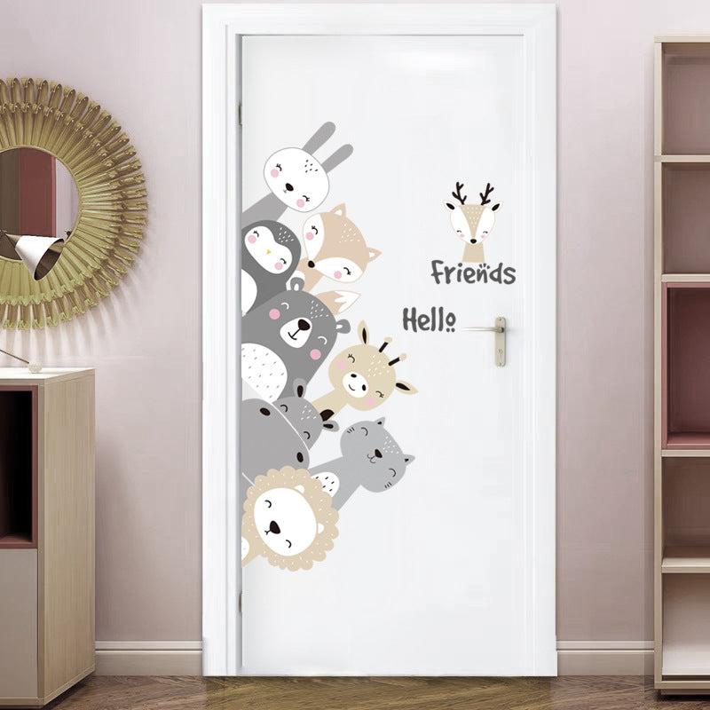 Trendbend animal wall stickers for kids with “Hello Friends” text and deer head