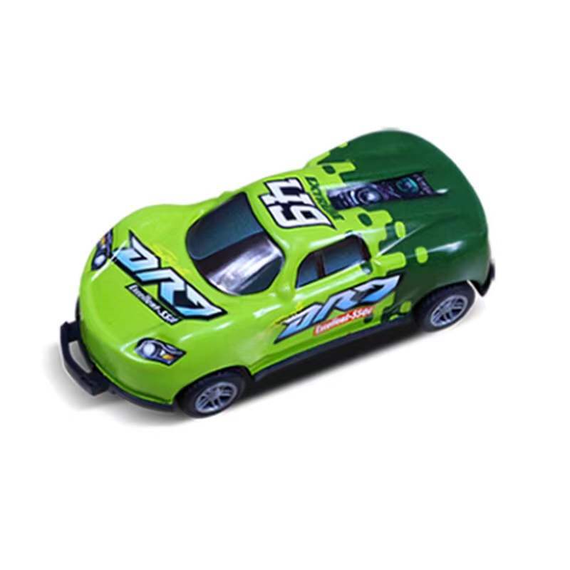 Mini alloy bouncing racing car, green with Racing and number 47 decals