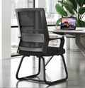 H2O Office Chair: black frame, black mesh back and seat, armless design