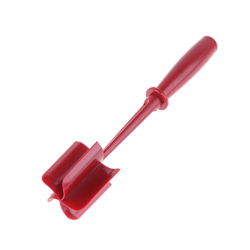 Meat Masher & Mixing Stick, red plastic handle with wide mash head