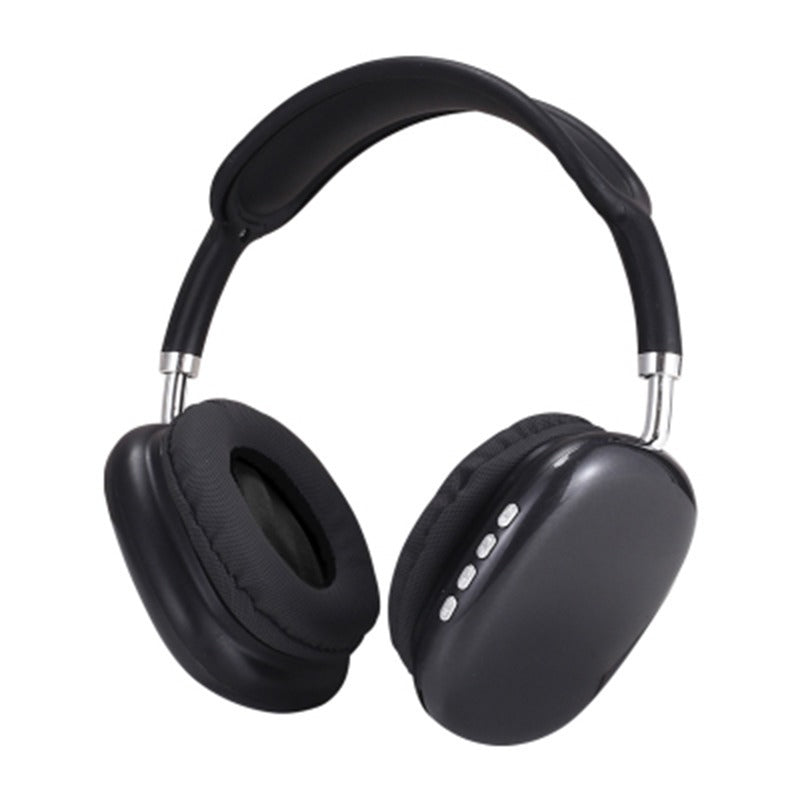 P9 Wireless Bluetooth-Kopfhörer, schwarze Over-Ear Muscheln mit Bedientasten