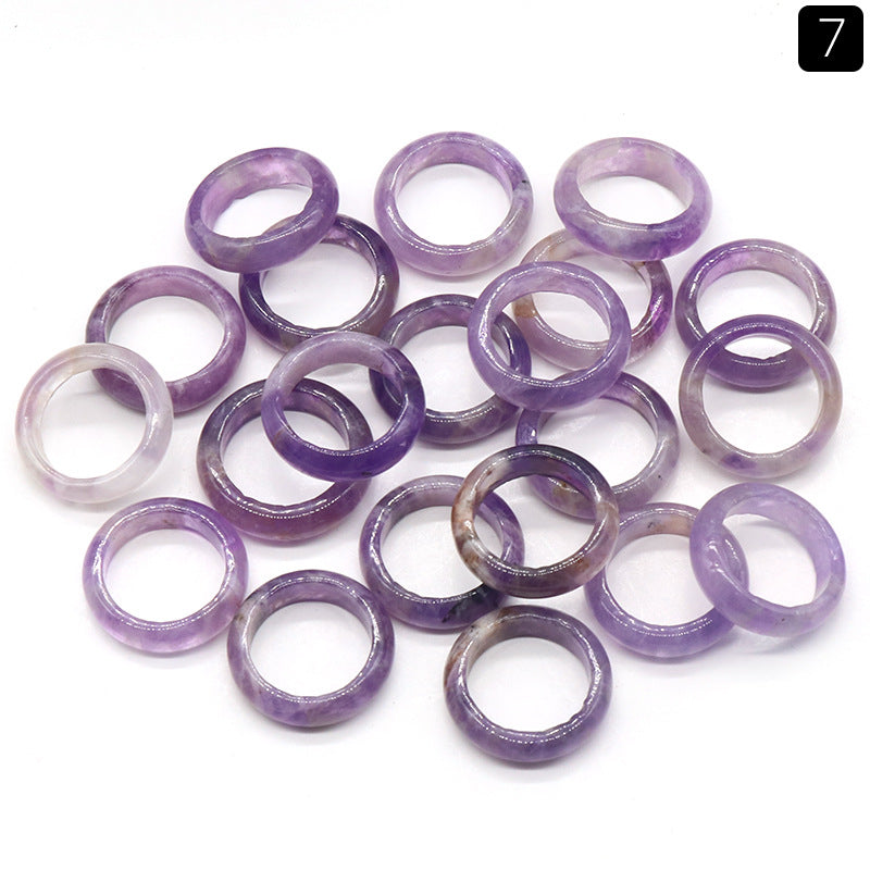 Amethyst purple agate running rings, smooth translucent bands