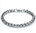 Men’s Stainless Steel Rope Chain Bracelet – Silver Cuban Link Style