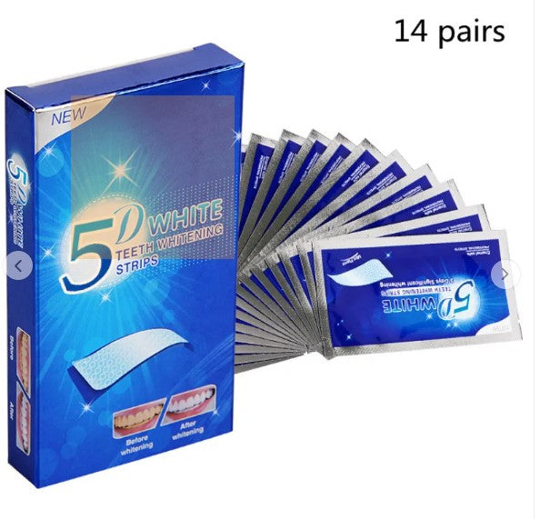 5D White whitening strips, 14 pairs, with folded strip packets