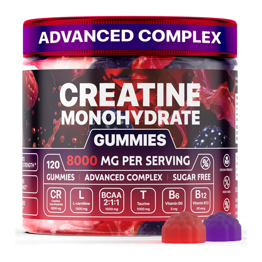 Trendbend creatine monohydrate gummies jar, 120 gummies, 8000 mg per serving