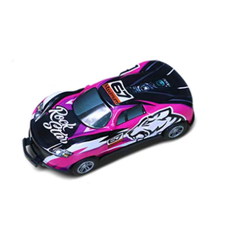 Mini Alloy Bouncing Racing Car, purple and black mini race toy