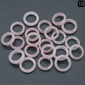 Natural crystal agate running rings, powder-pink translucent stones