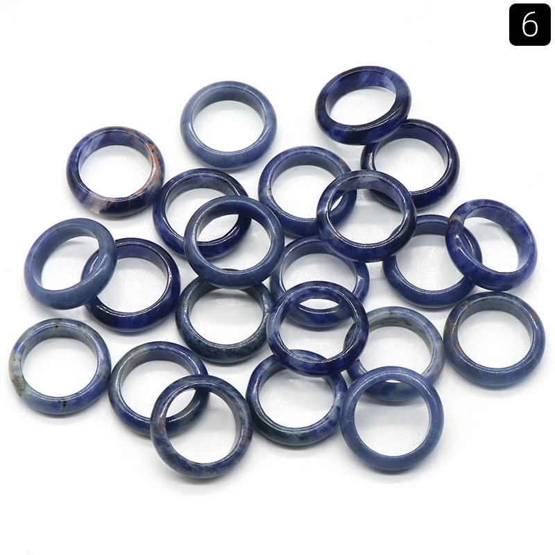 Natural crystal agate running rings, copper-brown glittery translucent bands