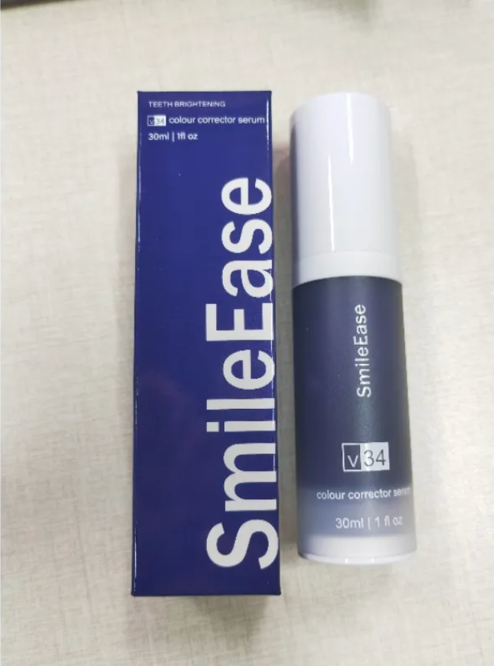 SmilEase V34 Colour Corrector Serum 30 ml im Stand, mit blauer Verpackung