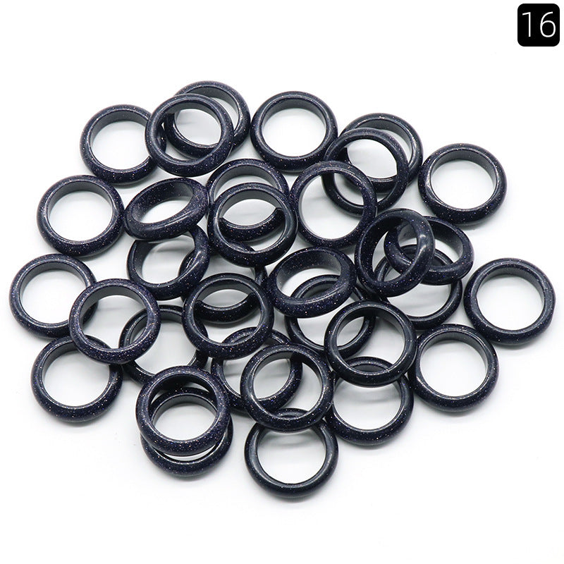 Dark blue agate running rings, deep navy translucent bands