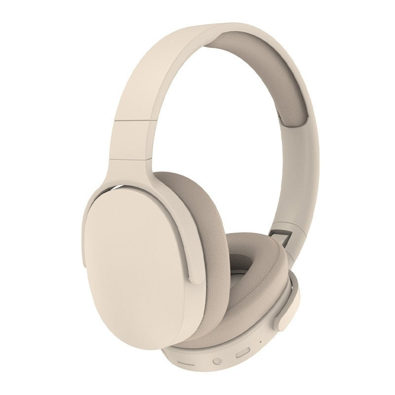 Over-ear wireless Bluetooth noise cancelling headphones, cream beige, soft padded ear cups