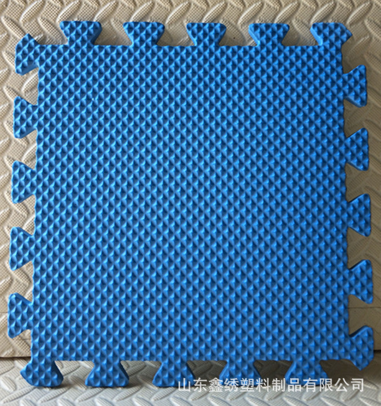 60x60 cm Foam puzzle mat, blue textured interlocking puzzle edges