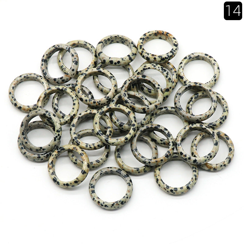 Speckled agate running rings, beige base with dark speckles