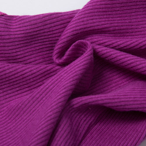 Body sin mangas de algodón morado, tejido acanalado elástico