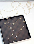 Gold-tone pearl-like bead chain necklace set, multi-strand in gift box