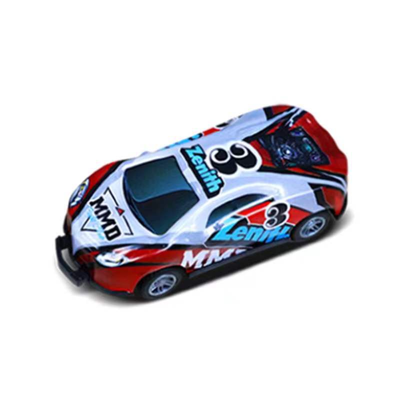 Mini alloy bouncing racing car, red and white with 300 and Lemnit graphics