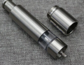 SmartGrip black pepper grinder in brushed silver with adjustable top