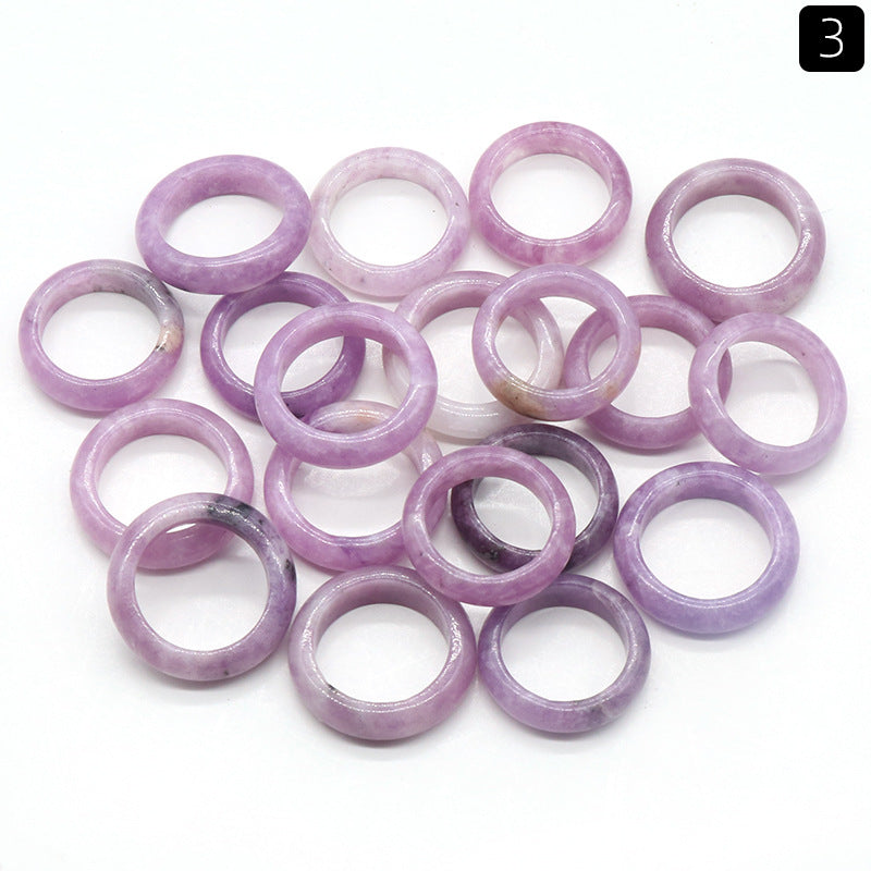 Lilac-purple agate running rings, smooth translucent bands