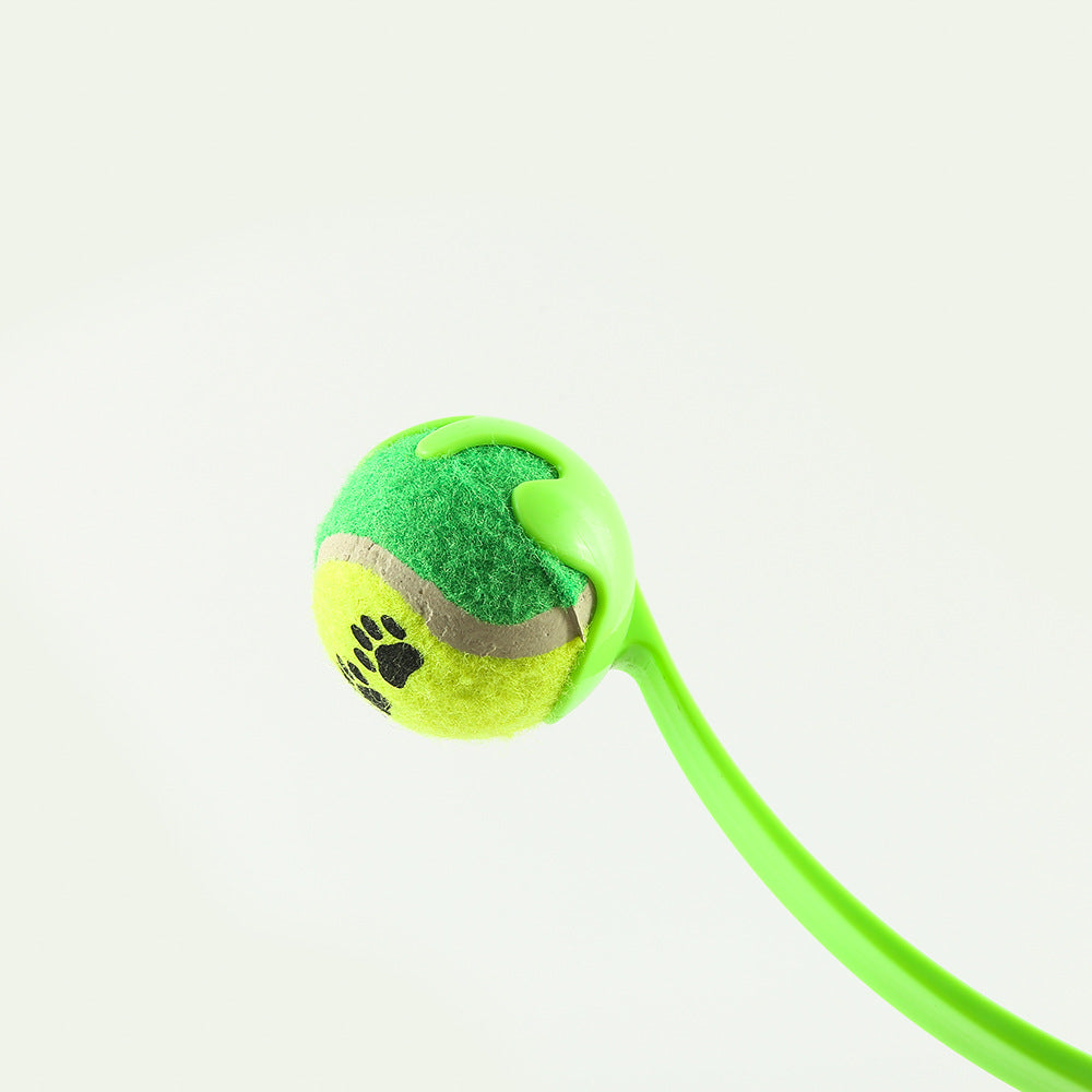 Green fetch ball attachment with paw-print design for outdoor trainer